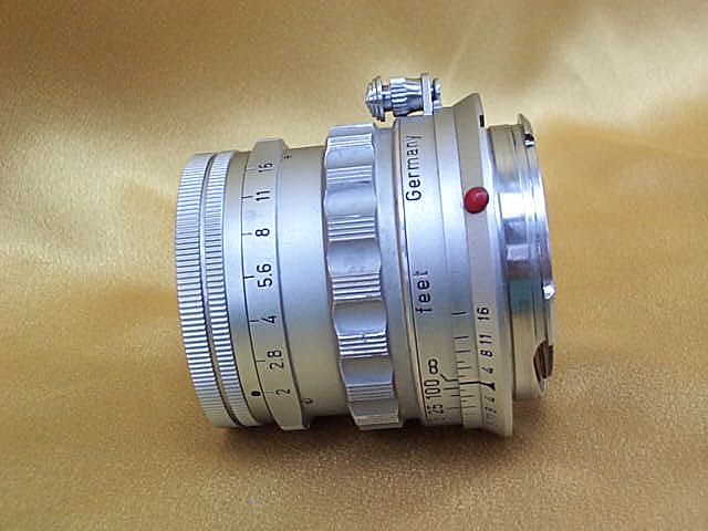 ズミクロン固定鏡胴　Ｆ２．０　５ｃｍ　ライカＭマウント　１４４７８３６　写真　横